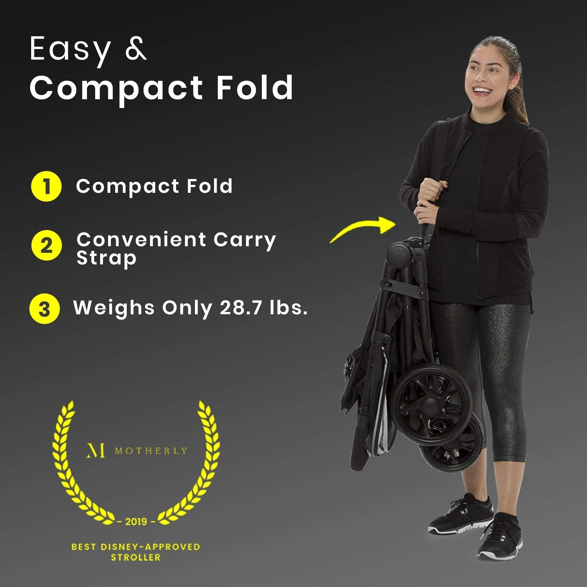 My Store Jeep Destination Ultralight Side-by-Side Double Stroller in Midnight, featuring lightweight frame and dual seats for toddlers.