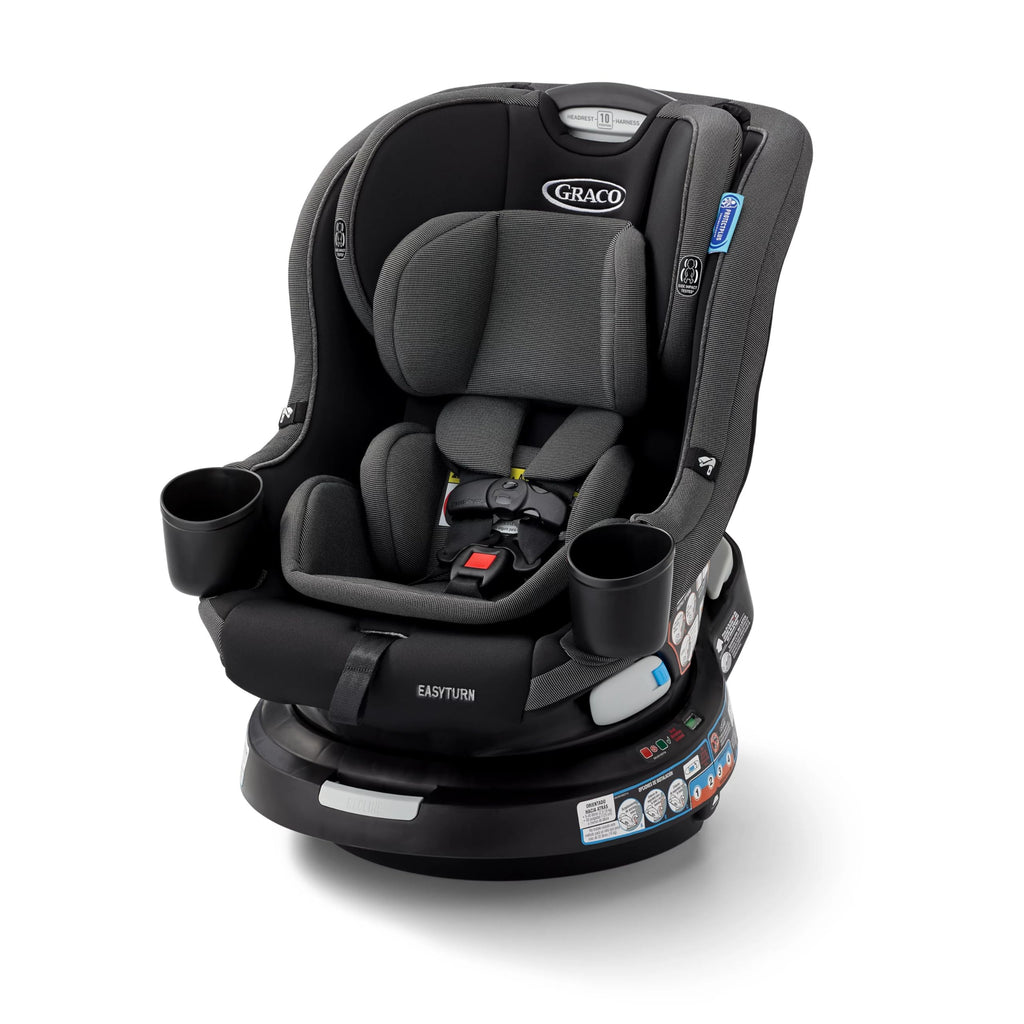 Graco EasyTurn 360 2-in-1 Convertible Car Seat, 360 Degree Rotating Infant to Toddler Rotating Car Seat, 2 Modes Forward and Rear Facing, Slim Design, Cyran